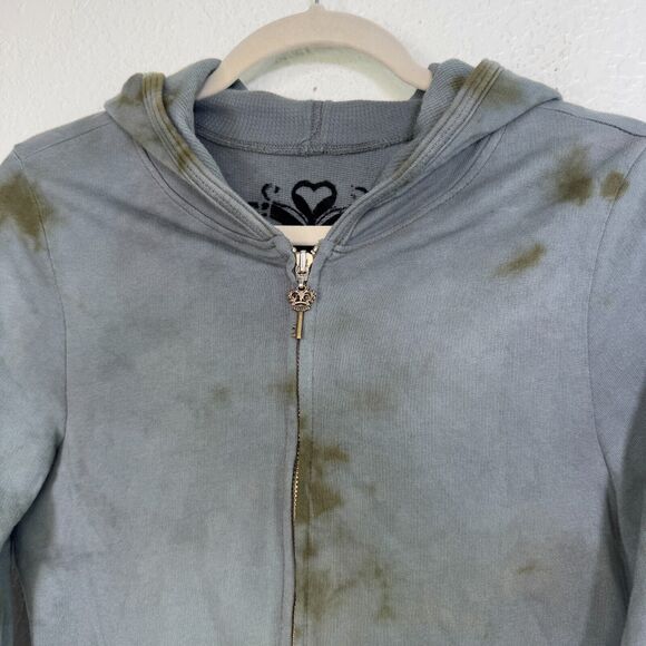 Key Closet Jacket Womens Medium Koi Fish Studded Y2K Hoodie Tattoo Art Asian NEW - Picture 4 of 10